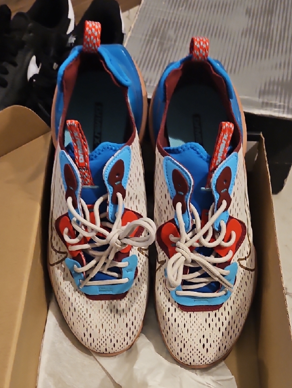 Nike Men's React Vision Sneakers with Blue, Pink and Cream Accents - Picture 3 of 8